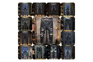 Wholesale High Quality Stretch Men's Straight Denim Formal Spring Jeans Hot Sale Streetwear Patchwork Cargo Pants in Plus Sizes
