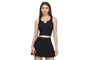 Rib Yoga Top With Build in Pdding Women Gym Wear V Neck Ladies Sports & Outdoors Gym Tank Top Workout Crop Top