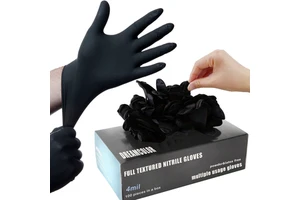 5 Mil Full Textured Mechanic Heavy Duty Industry Tattoo Custom Logo Latex Free Powder Free Nitrile Disposable Gloves