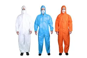 EN14126 Disposable Coverall Waterproof Anti-Static Safety Clothing for Cleanroom Labs Jumpsuit Garment Protection
