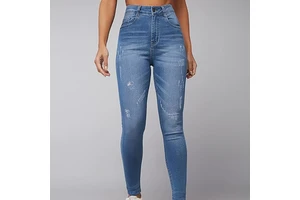 Best Quality Mid Waist Women's Skinny Denim Pants Casual Cotton Ladies' Jeans Solid Style Pencil Stretchy Women's Jeans