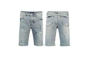 Hot Summer Vintage Shorts High Quality Men Fit Baggy Jeans Short PUR Denim Shorts Jorts With Pocket for Men
