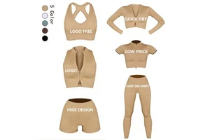 5 Pieces Activewear Seamless Workout Suit Ribbed Yoga Outfit Woman Training Wear High Waisted Breathable Gym Fitness Set