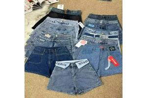2Dollar Model FYK061 Shorts Size M-2XL Ladies Casual Summer Mid Waist Stretchy Denim Women's Booty Sport Shorts With Patterns