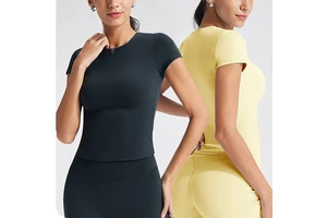 Women's Cropped/Regular Length Yoga Tops for Women Slim Fit Skin Friendly Fitness Yoga Wear Workout Women's T-shirts