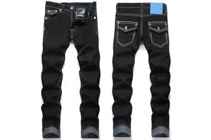 Apparel Overstock Men's Casual Cotton Denim Pant Straight-Leg Loose Elastic Business Casual spring summer Autumn Long Pants