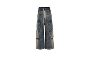 Men's Custom Logo cargo Denim Jeans With Baggy Pant Straight Fit Plus Size Style Wholesale Winter Autumn Summer