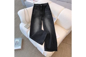 Wholesale Cross-border Jeans S-3XL Retro High Waist Straight Leg Women's Asian Size Jeans