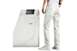 Men's Straight Slim Plus Size Casual Denim Jeans High Quality Eco-Friendly Breathable Autumn Print White for Sale