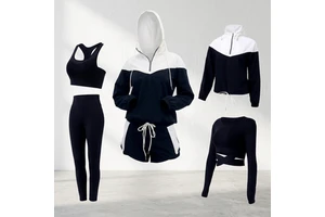 Customize High Quality 5PCS Yoga Clothing Suit Set Tracksuit Running Gym Summer Fitness Skinny Plus Size Womens Breathable