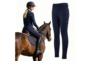 Stretchable Fabric Women Equestrian Breeches Silicone Full Seat Riding Pants With Extra-deep Pockets Custom Horse Equipment