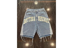 Wholesale Men's Denim Jorts 12-14 oz Heavyweight Embroidery Plus Size Baggy Jeans Shorts for Summer Casual Custom Design