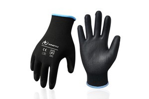 XINGYU High Quality Custom CE Certificated EN388 Black PU Coated Gloves Garden Mechanic Flexible PU Coated Safety Work Gloves