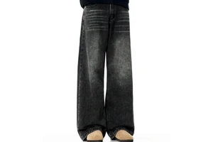 Custom Washed Fade Men Jeans Casual Streetwear Baggy Pants High Quality Men'S Oversized Jeans Loose Denim Pants