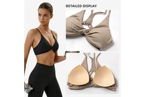 Activewear China Fornecedor Sexy Front Twist Yoga Bra Seamless Gym Activewear Removable Padded Low Impact Fitness Crop Top