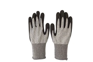 Anti-Cut HPPE Nitrile Sandy Coated Cut Resistant Gloves Tear Resistance EN388/ANSI Level 5 For Automotive Glass Sharp Metal