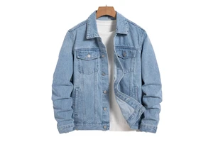 OEM Men's Denim Jean Jacket Casual Outwear Streetwear Denim Jacket Custom Design Men Ripped Button Front Denim Jeans Jacket