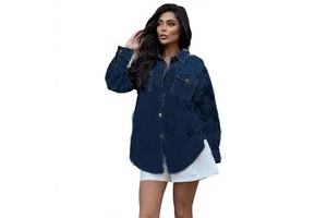 European American England Style Quick Dry Denim Jacket Fashionable Trendy Loose All-Match Single-Breasted Women's Washed Spring