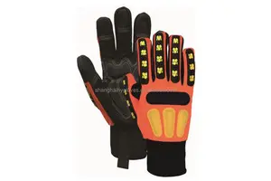 Factory sale CE Approved PVC Anti-Slip Spandex Oil Industrial Glove - 7975 safety glove hands protection safety