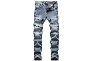 2024 Plus Size Men Big and Tall Jeans Customize logo Men Distressed Denim Jeans Pants