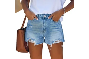 Women's Denim Shorts Vintage Denim Shorts Ripped Summer Hot Pants Custom
