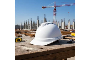 Guizhida High Quality CE Certified Slotted V-Shaped ABS Safety Helmet Dust-Cap 4 Suspension Points Construction