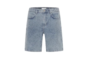 Everyday Performance Men's Summer Straight Woven Denim Shorts-Light Wash Breathable Eco-Friendly Button Casual Dressing