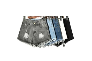 Wholesale Large Size Women's Ripped Denim Jeans Shorts Breathable Vintage Style Hot Pattern for Summer Plus Girls Ladies