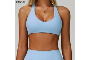 Dingtai Custom Gym Fitness Bra Women's Backless Sports Bra Breathable Workout New Sexy Sleeveless Design Solid Plus Size Waist