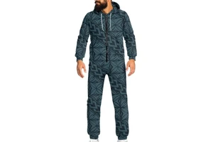 Sports Style Men's and Women's Jumpsuits French Polynesia Hibiscus Flowers Print Hooded Zipper Jumpsuit Unisex Clothing