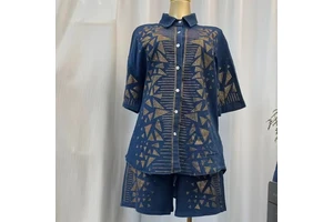 2026 Women's Summer New Arrival Big-size Diamond-studded Denim Suit for Fashionable Ladies' Clothing Made in China