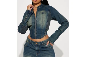 Best Selling 2026 Fashionable Denim Jackets for Ladies OEM Custom Women's Denim Jean Jacket Woman Jean Jacket