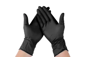 2024 Latest Arrival Disposable Black Nitrile Five-Finger Safety Gloves Water Proof Anti-Slip Direct Factory Supply Wholesale