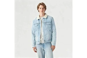 Custom Logo Men Winter Warm Jacket and Coat Sherpa Trucker Jean Denim Jacket