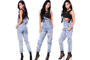 High Quality Fashion Ripped Jumpsuit Denim Jeans for Women 2020 Jumpsuit Lady Trousers Women Overalls