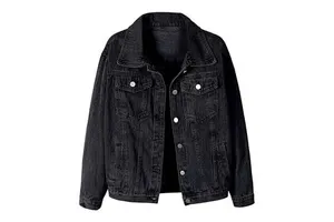 Women's Premium Quality Denim Jacket Autumn Stand Collar Knitted Breathable Windproof Casual Wear Full Sleeves