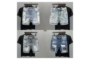 Men's Stylish Baggy Denim Shorts High Quality Soft Distressed Washed Button Plus Size Casual Wear For Everyday Streetwear Summer