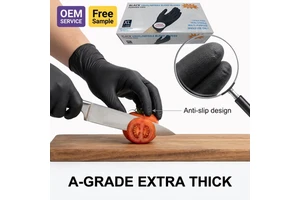Guantes De Nitrilo Negro Disposable Nitrile Gloves Portable Thickened Wear-Resistant Safety Gloves for Household Kitchen