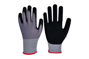 EN388 Oil Resistant Durable Nylon Spandex Shell Nitrile Gloves Garden Work Gloves