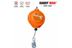CE 6m Vertical Workplace Safety Self Retractable Lifeline with Aluminum Swivel Hook Plastic Shell Wire Cable