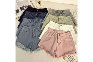 Custom Summer Zipper Fly Lady Casual Denim Ripped Shorts, Women Short Jeans Knee Length Shorts Jeans Women