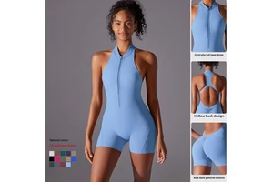 New Solid Color High-Strength One-Piece Yoga & Fitness Suit Bare Sensation Tight Sports Beauty Jumpsuit