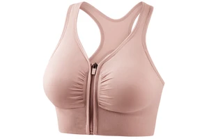 Front Zipper Shockproof Hollow Sports Bra Women High Support Wirefree Yoga Running Gym Seamless Backless Workout Cross-border