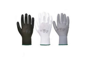 Custom Black 13G Polyester Nylon PU Palm Dipped Work Safety Hand Glove Trabajo Guantes Polyurethane Anti-slip PU Coated Gloves