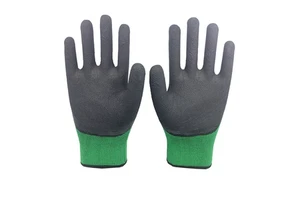 13G Polyester 3/4 Latex Super-foam Coated Finger Reinforced Working Gloves /safety Glove En388