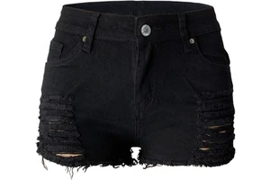 Women's Wholesale Casual Vintage Summer Breathable Quick Dry Windproof Button Fly Mid Waist Straight Leg Denim Shorts Pattern