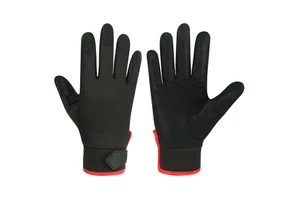 Essential PU Safety Work Gloves Full Finger Adjustable Wristlet Black Slip Resistant Durable Breathable Fabric for Workshops
