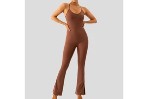 New Release All-in-One Fitness Wear Sports Bodysuit Adjustable Elastic Cross Strap Halter Hollowed-Out Beauty Sports Jumpsuit