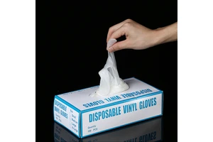 Powder-Free White Food Grade PVC Safety Gloves / Disposable Clear Vinyl Gloves