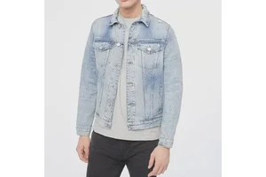 Men's Custom Organic Cotton Denim Jacket with Zipper Closure Down Material Winter Season Comfortable Outerwear Clothing